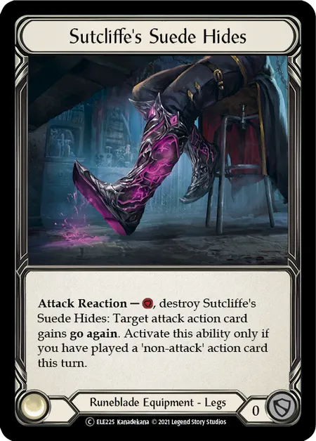 (ELE225) Flesh & Blood TCG Tales of Aria - Unlimited Single: Sutcliffe's Suede Hides (Rainbow Foil)  Common