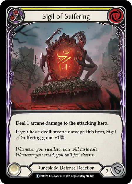 (ELE228) Flesh & Blood TCG Tales of Aria - Unlimited Single: Sigil of Suffering (Yellow) (Regular)  Rare