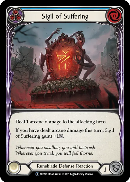 (ELE229) Flesh & Blood TCG Tales of Aria - Unlimited Single: Sigil of Suffering (Blue) (Rainbow Foil)  Rare