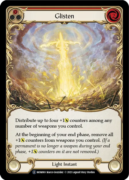 (MON069) Flesh & Blood TCG Monarch - Unlimited Single: Glisten (Red) (Regular)  Rare