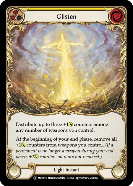 (MON070) Flesh & Blood TCG Monarch - Unlimited Single: Glisten (Yellow) (Regular)  Rare