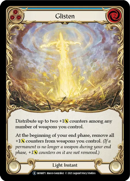 (MON071) Flesh & Blood TCG Monarch - Unlimited Single: Glisten (Blue) (Regular)  Rare