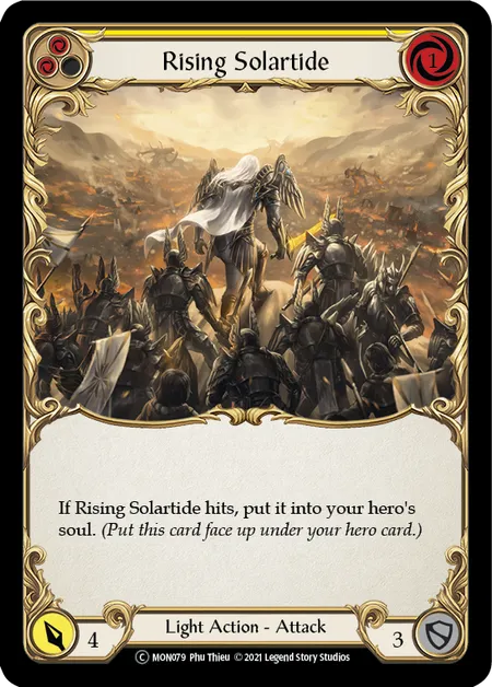 (MON079) Flesh & Blood TCG Monarch - Unlimited Single: Rising Solartide (Yellow) (Regular)  Common