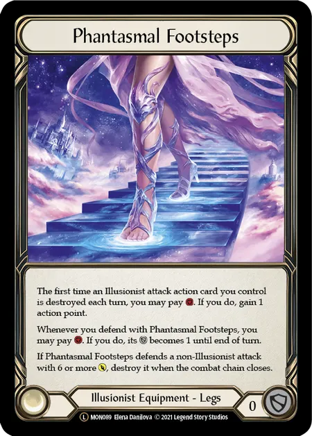 (MON089) Flesh & Blood TCG Monarch - Unlimited Single: Phantasmal Footsteps (Rainbow Foil)  Legendary