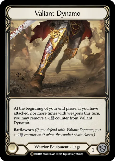 (MON107) Flesh & Blood TCG Monarch - Unlimited Single: Valiant Dynamo (Rainbow Foil)  Legendary