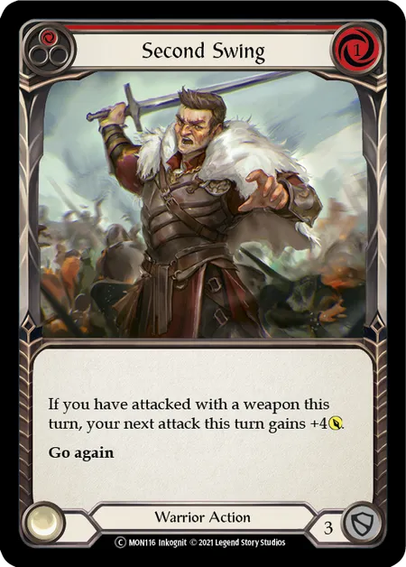 (MON116) Flesh & Blood TCG Monarch - Unlimited Single: Second Swing (Red) (Regular)  Common