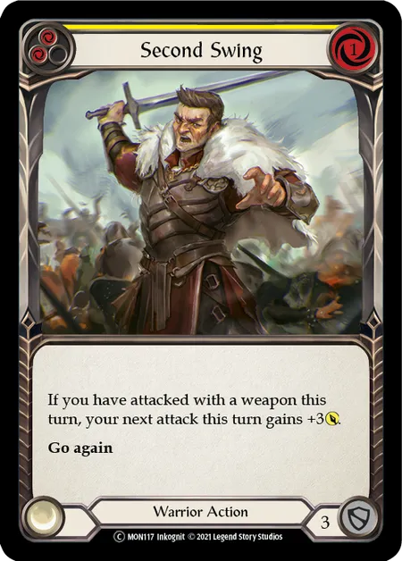 (MON117) Flesh & Blood TCG Monarch - Unlimited Single: Second Swing (Yellow) (Regular)  Common