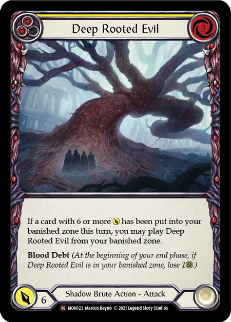(MON123) Flesh & Blood TCG Monarch - Unlimited Single: Deep Rooted Evil (Rainbow Foil)  Majestic