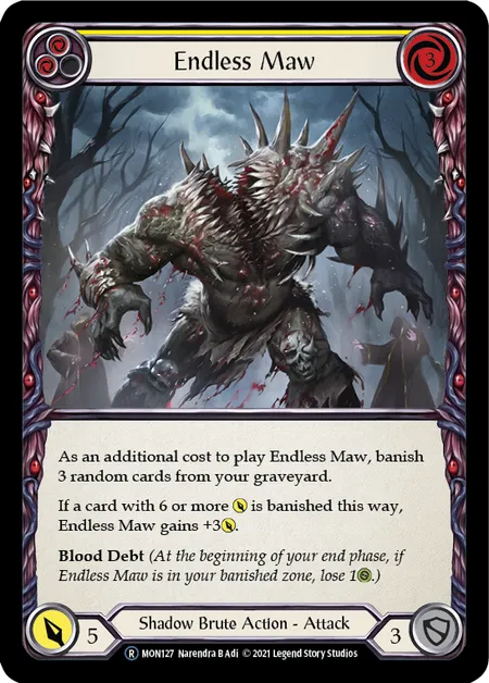 (MON127) Flesh & Blood TCG Monarch - Unlimited Single: Endless Maw (Yellow) (Rainbow Foil)  Rare