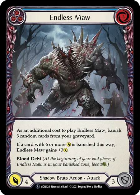 (MON128) Flesh & Blood TCG Monarch - Unlimited Single: Endless Maw (Blue) (Regular)  Rare