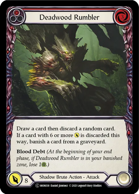 (MON138) Flesh & Blood TCG Monarch - Unlimited Single: Deadwood Rumbler (Red) (Regular)  Common