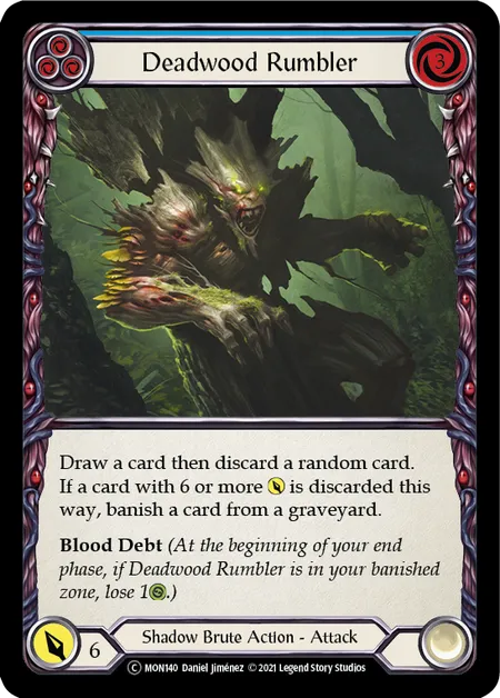 (MON140) Flesh & Blood TCG Monarch - Unlimited Single: Deadwood Rumbler (Blue) (Regular)  Common