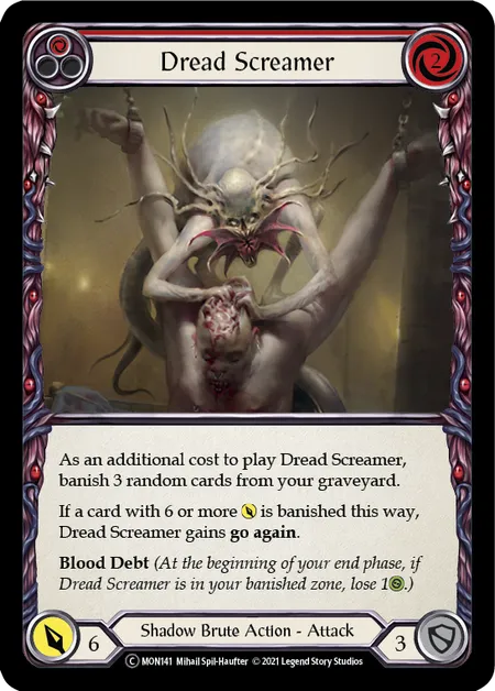 (MON141) Flesh & Blood TCG Monarch - Unlimited Single: Dread Screamer (Red) (Rainbow Foil)  Common