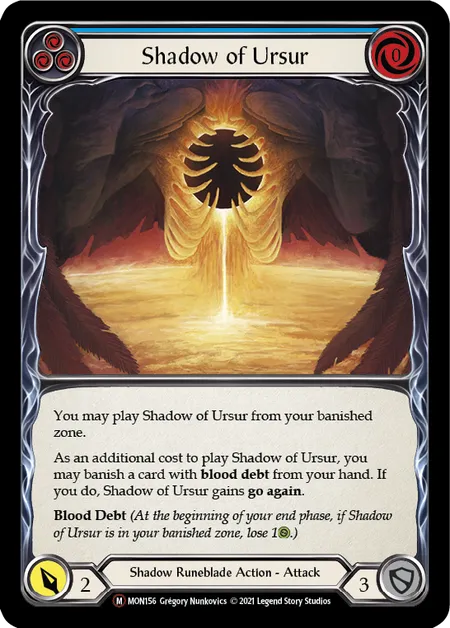 (MON156) Flesh & Blood TCG Monarch - Unlimited Single: Shadow of Ursur (Rainbow Foil)  Majestic