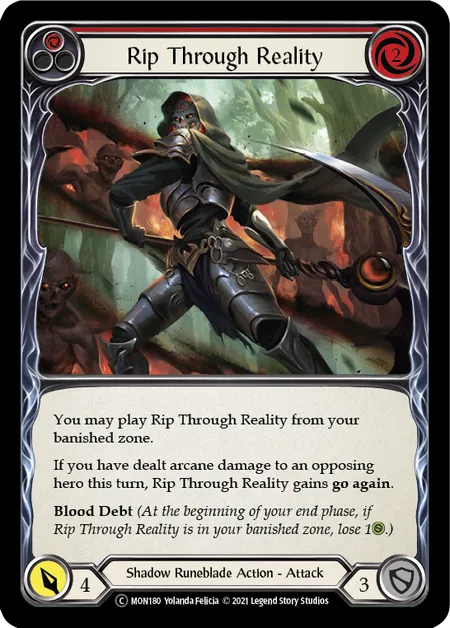 (MON180) Flesh & Blood TCG Monarch - Unlimited Single: Rip Through Reality (Red) (Regular)  Common
