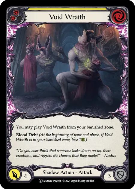 (MON210) Flesh & Blood TCG Monarch - Unlimited Single: Void Wraith (Yellow) (Regular)  Common