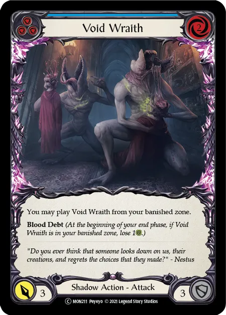 (MON211) Flesh & Blood TCG Monarch - Unlimited Single: Void Wraith (Blue) (Regular)  Common
