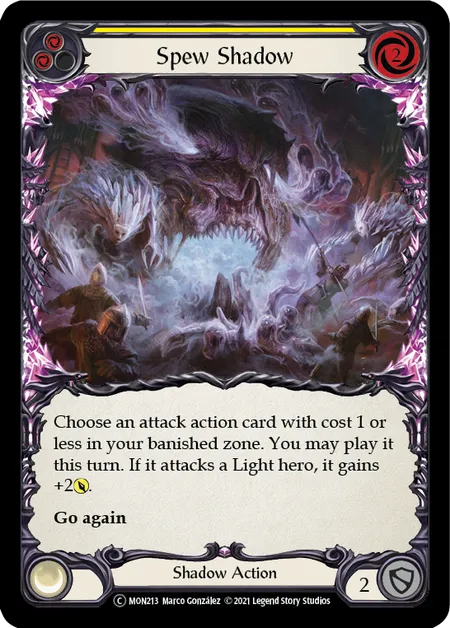 (MON213) Flesh & Blood TCG Monarch - Unlimited Single: Spew Shadow (Yellow) (Regular)  Common
