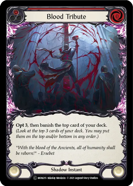 (MON215) Flesh & Blood TCG Monarch - Unlimited Single: Blood Tribute (Red) (Regular)  Common