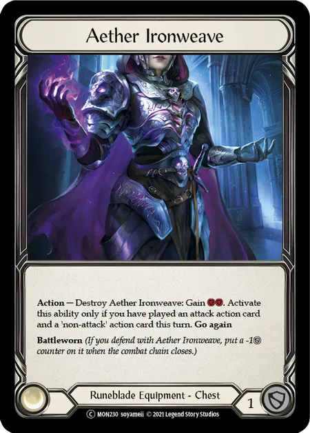 (MON230) Flesh & Blood TCG Monarch - Unlimited Single: Aether Ironweave (Regular)  Common