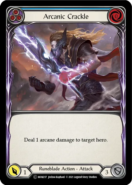 (MON237) Flesh & Blood TCG Monarch - Unlimited Single: Arcanic Crackle (Blue) (Regular)  Common