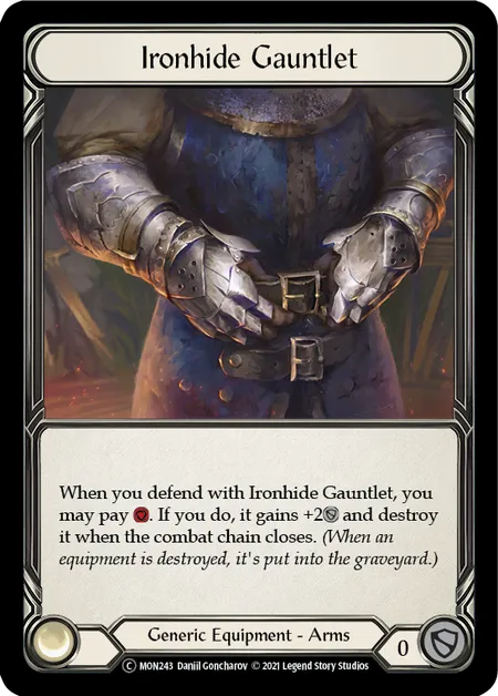 (MON243) Flesh & Blood TCG Monarch - Unlimited Single: Ironhide Gauntlet (Regular)  Common