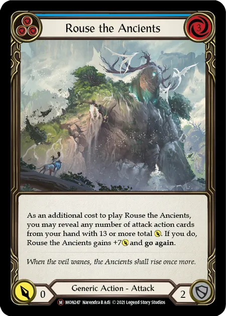 (MON247) Flesh & Blood TCG Monarch - Unlimited Single: Rouse the Ancients (Rainbow Foil)  Majestic