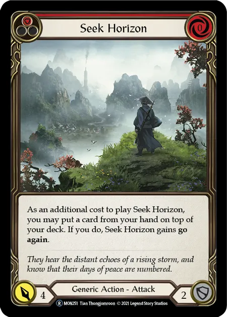 (MON251) Flesh & Blood TCG Monarch - Unlimited Single: Seek Horizon (Red) (Rainbow Foil)  Rare