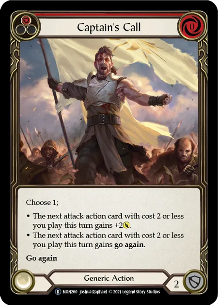 (MON260) Flesh & Blood TCG Monarch - Unlimited Single: Captain's Call (Red) (Rainbow Foil)  Rare