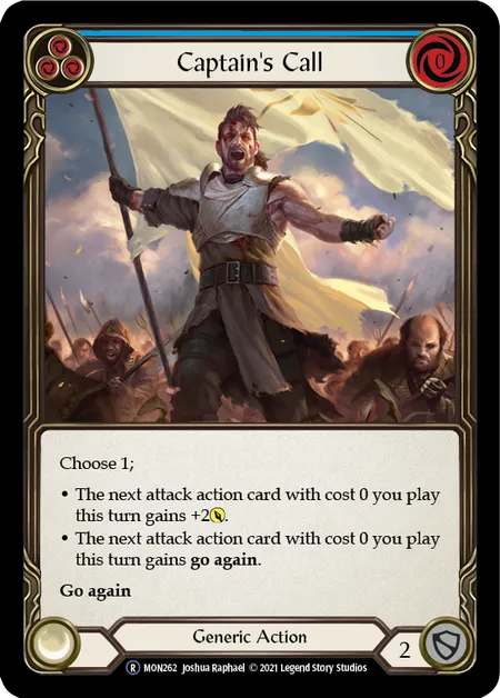 (MON262) Flesh & Blood TCG Monarch - Unlimited Single: Captain's Call (Blue) (Regular)  Rare