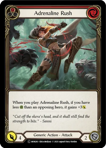 (MON263) Flesh & Blood TCG Monarch - Unlimited Single: Adrenaline Rush (Red) (Rainbow Foil)  Common