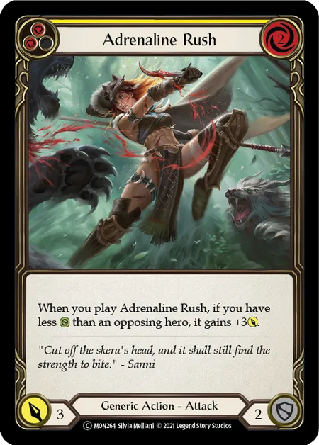 (MON264) Flesh & Blood TCG Monarch - Unlimited Single: Adrenaline Rush (Yellow) (Regular)  Common