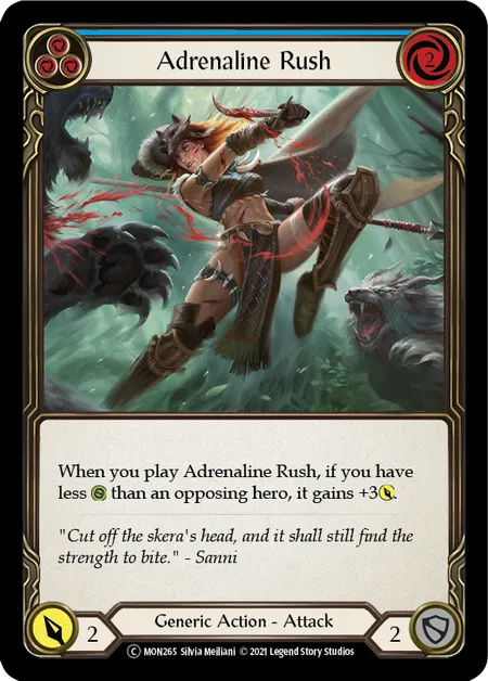 (MON265) Flesh & Blood TCG Monarch - Unlimited Single: Adrenaline Rush (Blue) (Regular)  Common