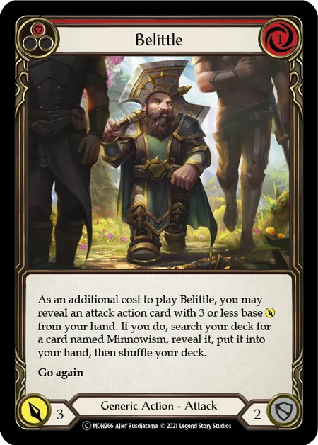 (MON266) Flesh & Blood TCG Monarch - Unlimited Single: Belittle (Red) (Rainbow Foil)  Common
