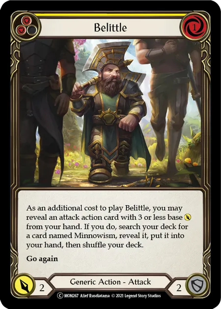 (MON267) Flesh & Blood TCG Monarch - Unlimited Single: Belittle (Yellow) (Rainbow Foil)  Common
