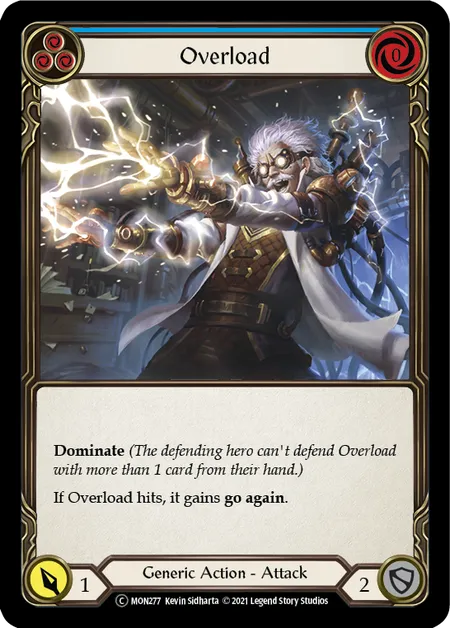 (MON277) Flesh & Blood TCG Monarch - Unlimited Single: Overload (Blue) (Rainbow Foil)  Common