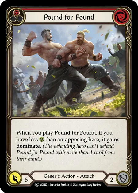 (MON278) Flesh & Blood TCG Monarch - Unlimited Single: Pound for Pound (Red) (Rainbow Foil)  Common