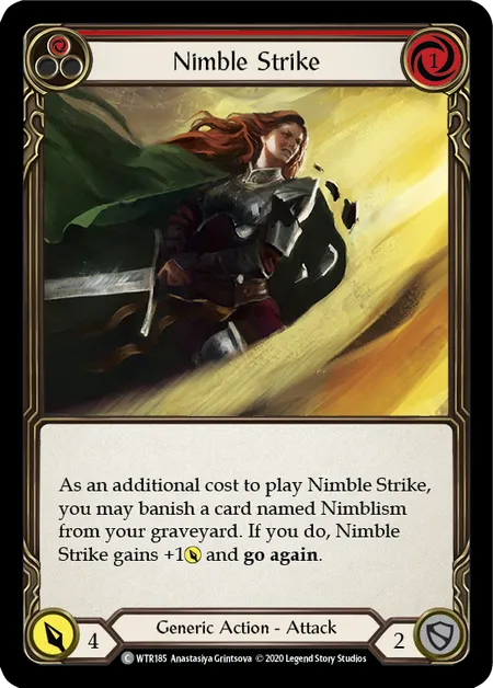 (WTR185) Flesh & Blood TCG Welcome to Rathe - Unlimited Single: Nimble Strike (Red) (Rainbow Foil)  Common