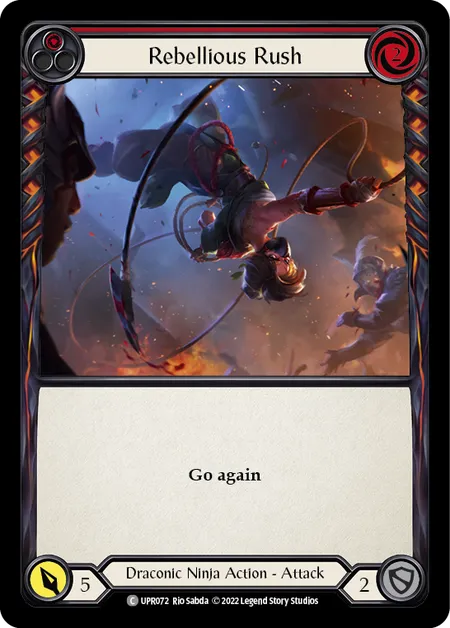 (UPR072) Flesh & Blood TCG Uprising Single: Rebellious Rush (Red) (Regular)  Common