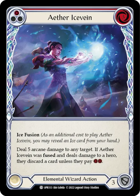 (UPR113) Flesh & Blood TCG Uprising Single: Aether Icevein (Red) (Rainbow Foil)  Common