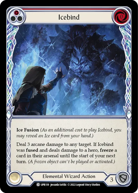 (UPR119) Flesh & Blood TCG Uprising Single: Icebind (Red) (Rainbow Foil)  Common