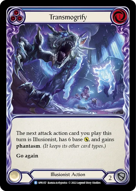 (UPR157) Flesh & Blood TCG Uprising Single: Transmogrify (Blue) (Rainbow Foil)  Rare