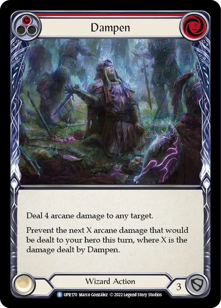 (UPR170) Flesh & Blood TCG Uprising Single: Dampen (Red) (Rainbow Foil)  Rare