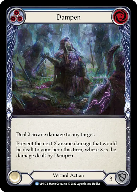 (UPR172) Flesh & Blood TCG Uprising Single: Dampen (Blue) (Rainbow Foil)  Rare