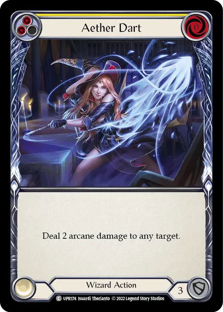 (UPR174) Flesh & Blood TCG Uprising Single: Aether Dart (Yellow) (Rainbow Foil)  Common