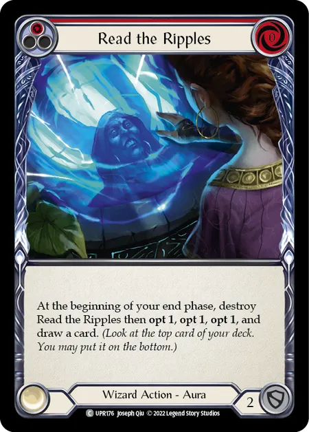 (UPR176) Flesh & Blood TCG Uprising Single: Read the Ripples (Red) (Rainbow Foil)  Common