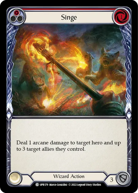 (UPR179) Flesh & Blood TCG Uprising Single: Singe (Red) (Regular)  Common