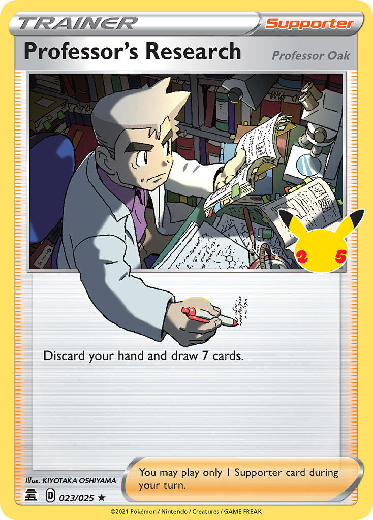 (023/025) Pokemon TCG Celebrations Single: Professor's Research  Holo Rare