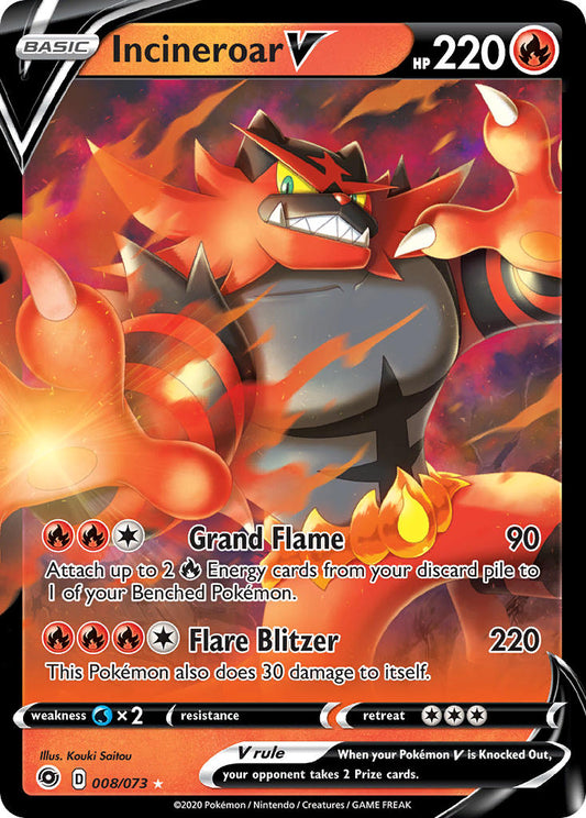 (008/073) Pokemon TCG Champion������s Path Single: Incineroar V  Ultra Rare
