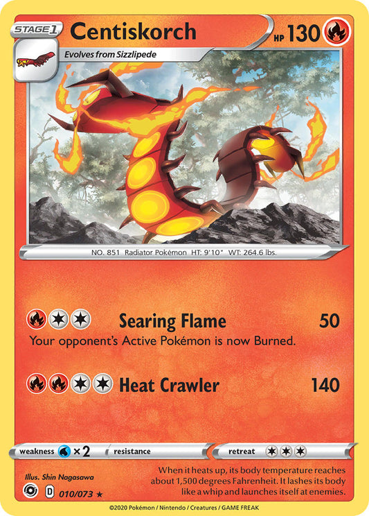 (010/073) Pokemon TCG Champion������s Path Single: Centiskorch  Holo Rare